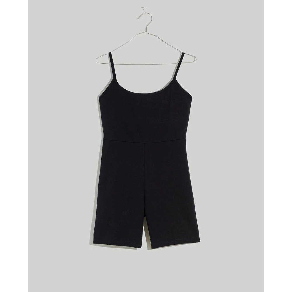 NWT Madewell MWL Womens Knit Biker Unitard XS Built‎ In Shelf Bra Stretch Black